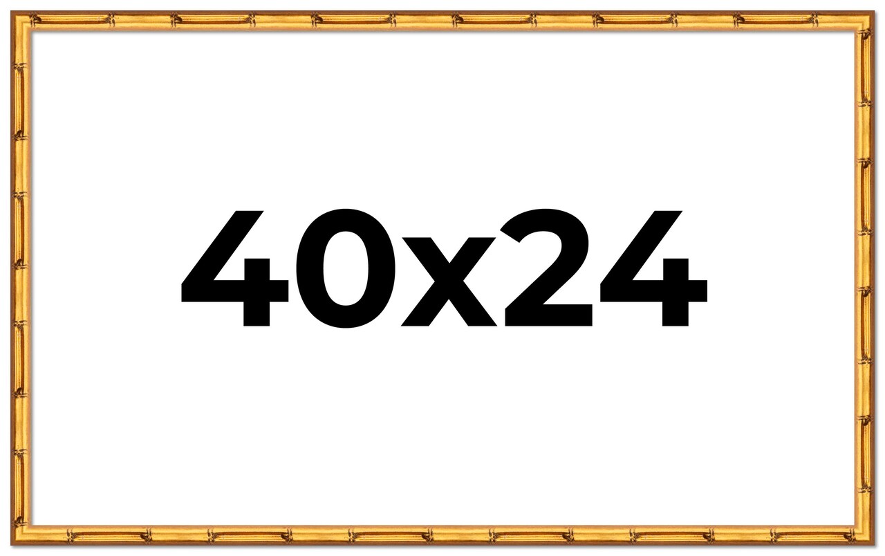 40x24 Bamboo Picture Frame with UV-Resistant Acrylic & Acid Free Backing, Available in 4 Finishes - Brown, Black, Gold, and Natural